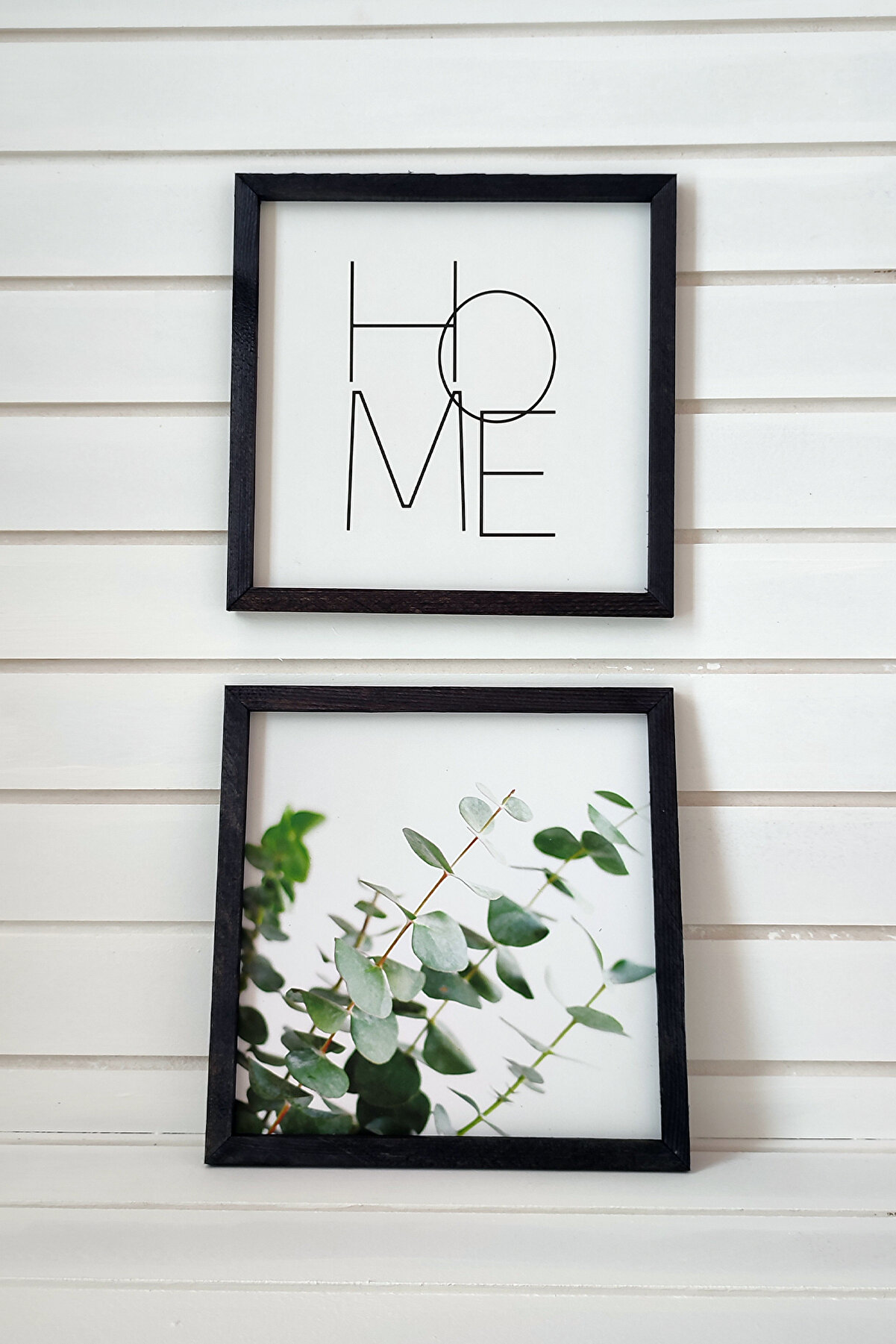 Wooden Factory Oturma Odası Okaliptüs Home Tablo Seti | Ahşap Çerçeveli Modern Duvar Sanatı