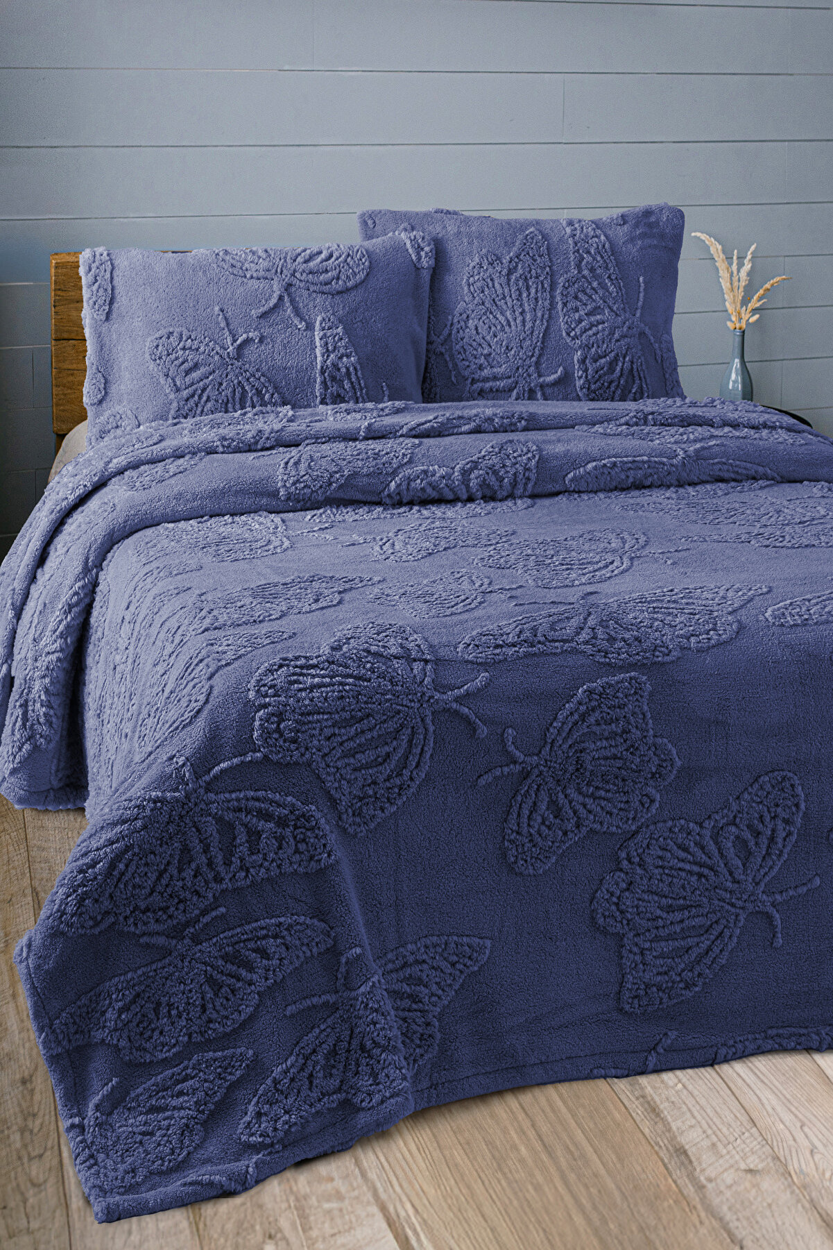 My Catherine Kelebek Desenli Çift Kişilik Yumuşak Wellsoft Battaniye 230x250cm | Yastıksız