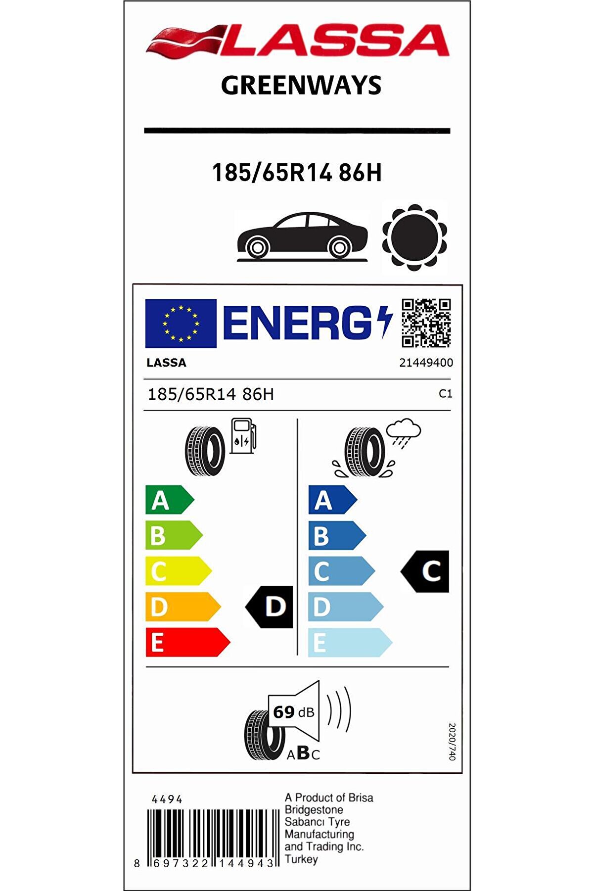 185-65R14 86H GREENWAYS