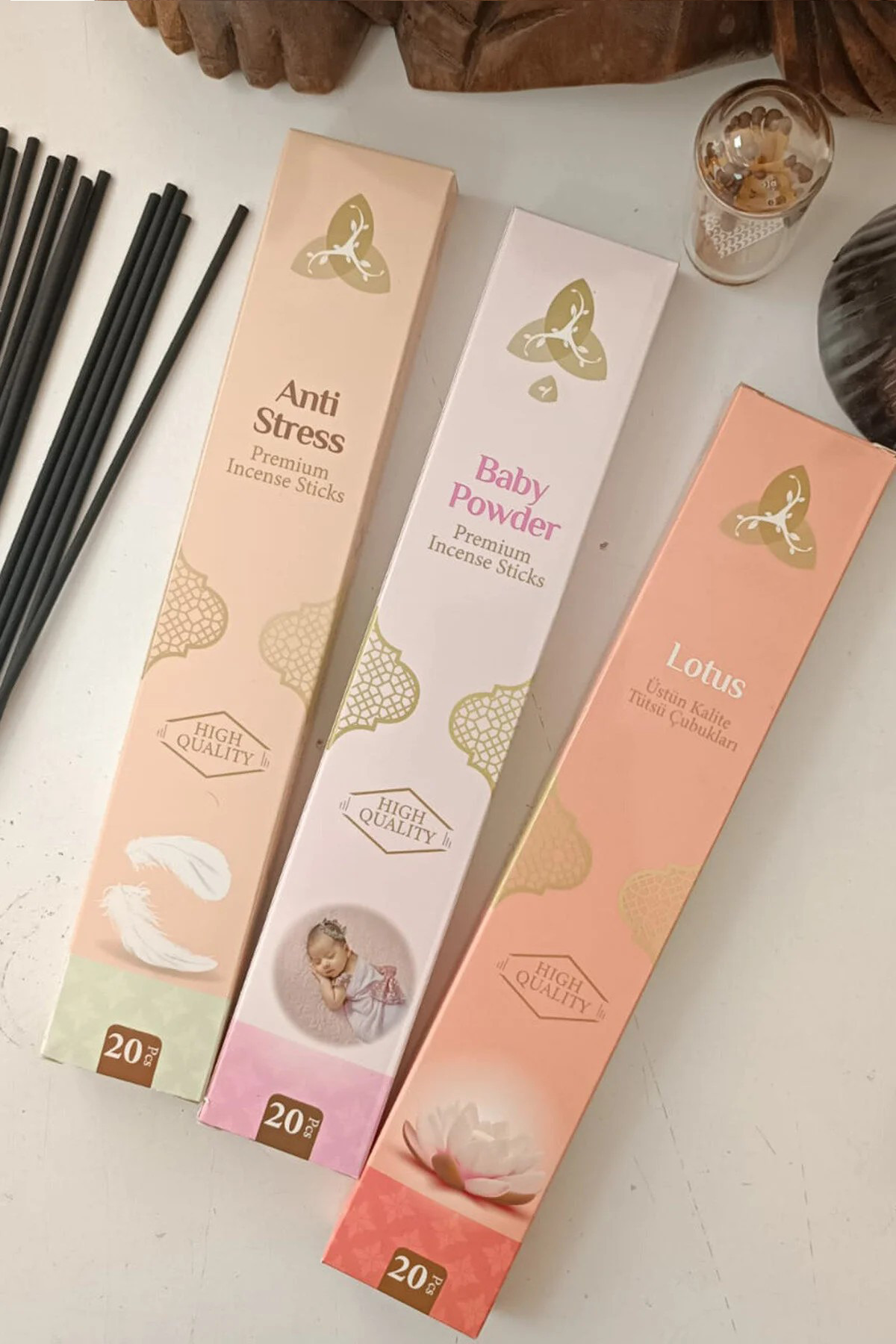 OrdoVeni Tütsü Seti - 3 Aroma 60 Adet Tütsü ve Oda Kokusu