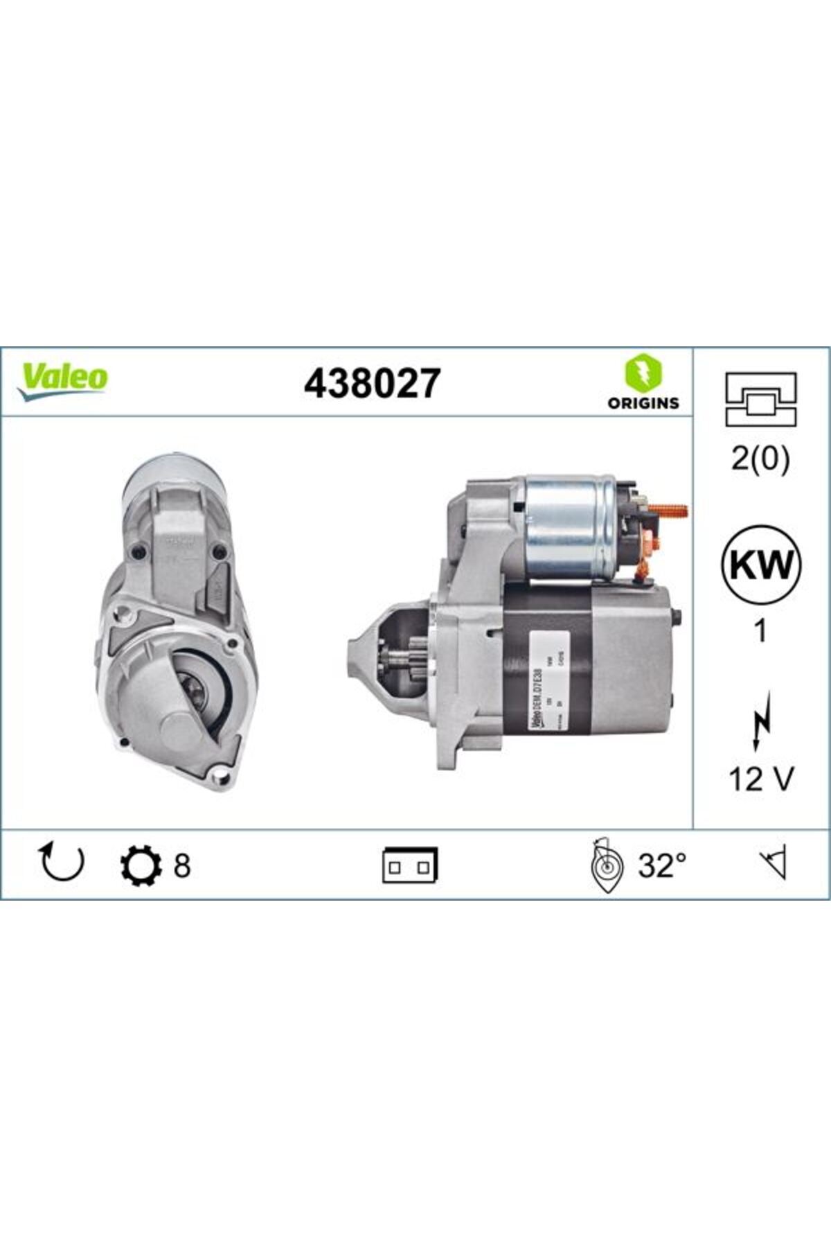 Mercedes Mars Motoru (12v 1,0kw 8 Dis) A-Class W168 97>04 W169 04>12 B-Class W245 08>11 - 4380