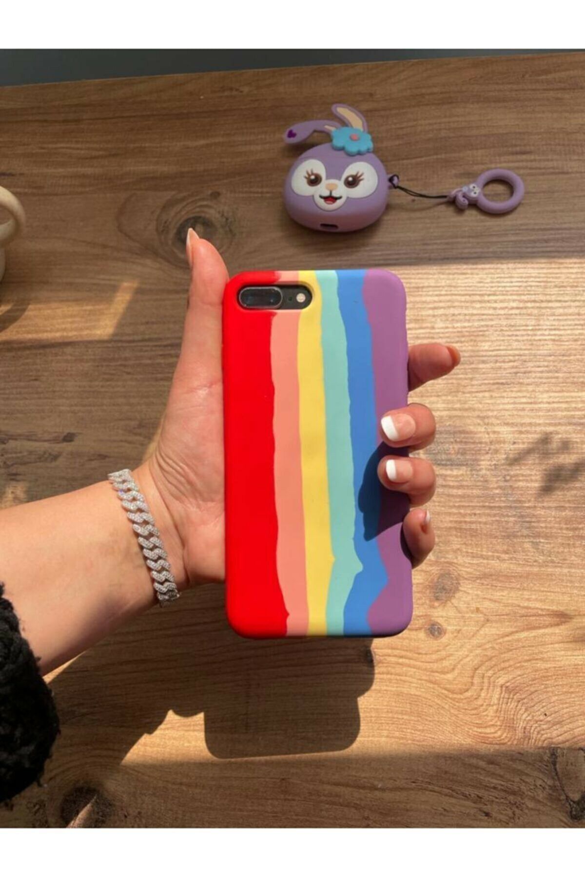 APEXKILIF Iphone 7plus / 8plus Uyumlu Gökkuşağı Rainbow Kılıf