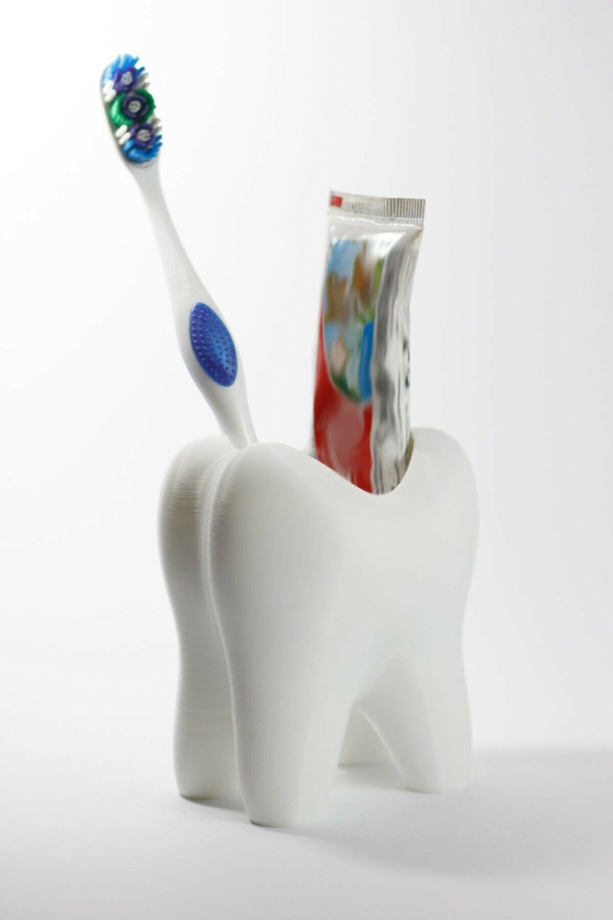 Genel Markalar Beyaz Diş Şeklinde Diş Fırçası Ve Diş Macunu Kutusu