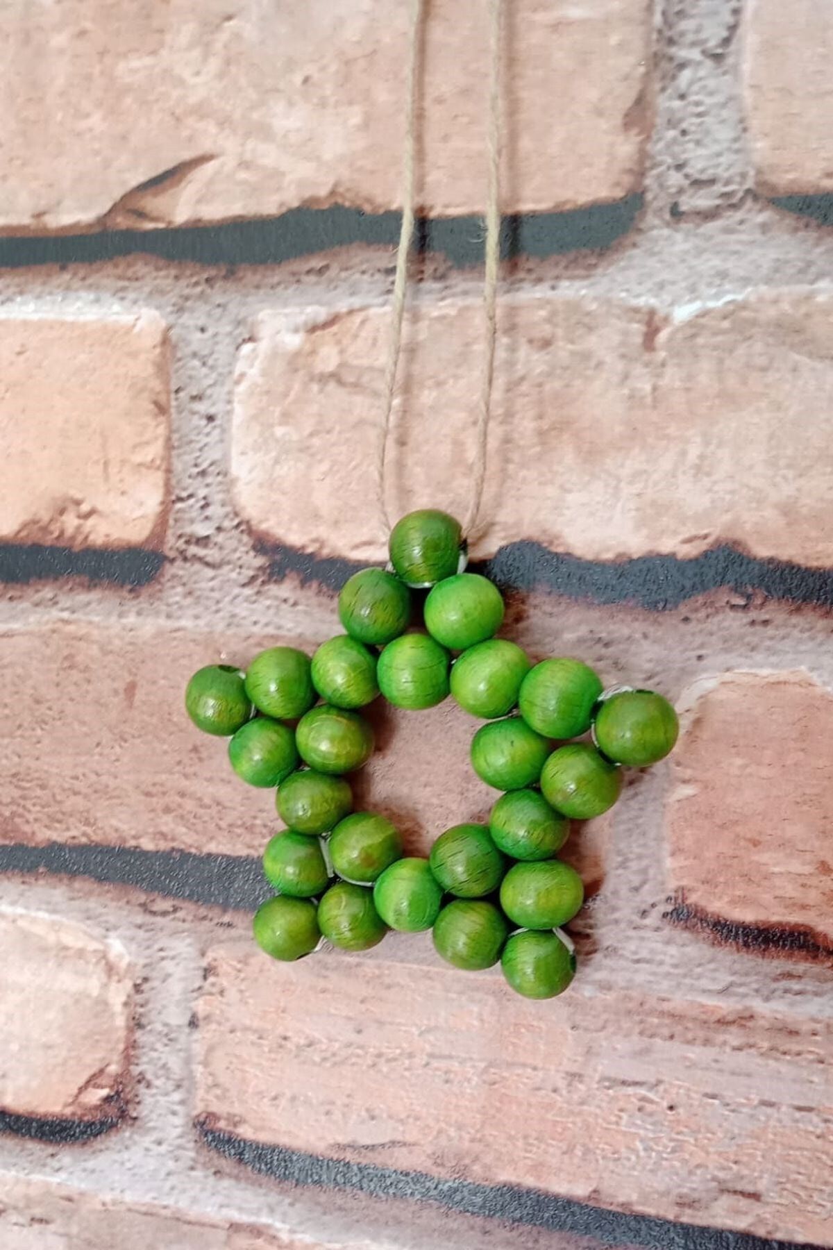 DECORABUTİK Fıstık Yeşil Dekoratif Handmade Ahşap Yıldız