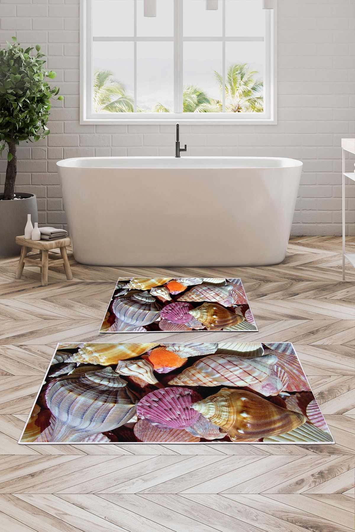 Alanur Home Alanur Trend Kaymaz Taban Dijital 2'li Banyo Klozet Takımı Kt415 Renkli