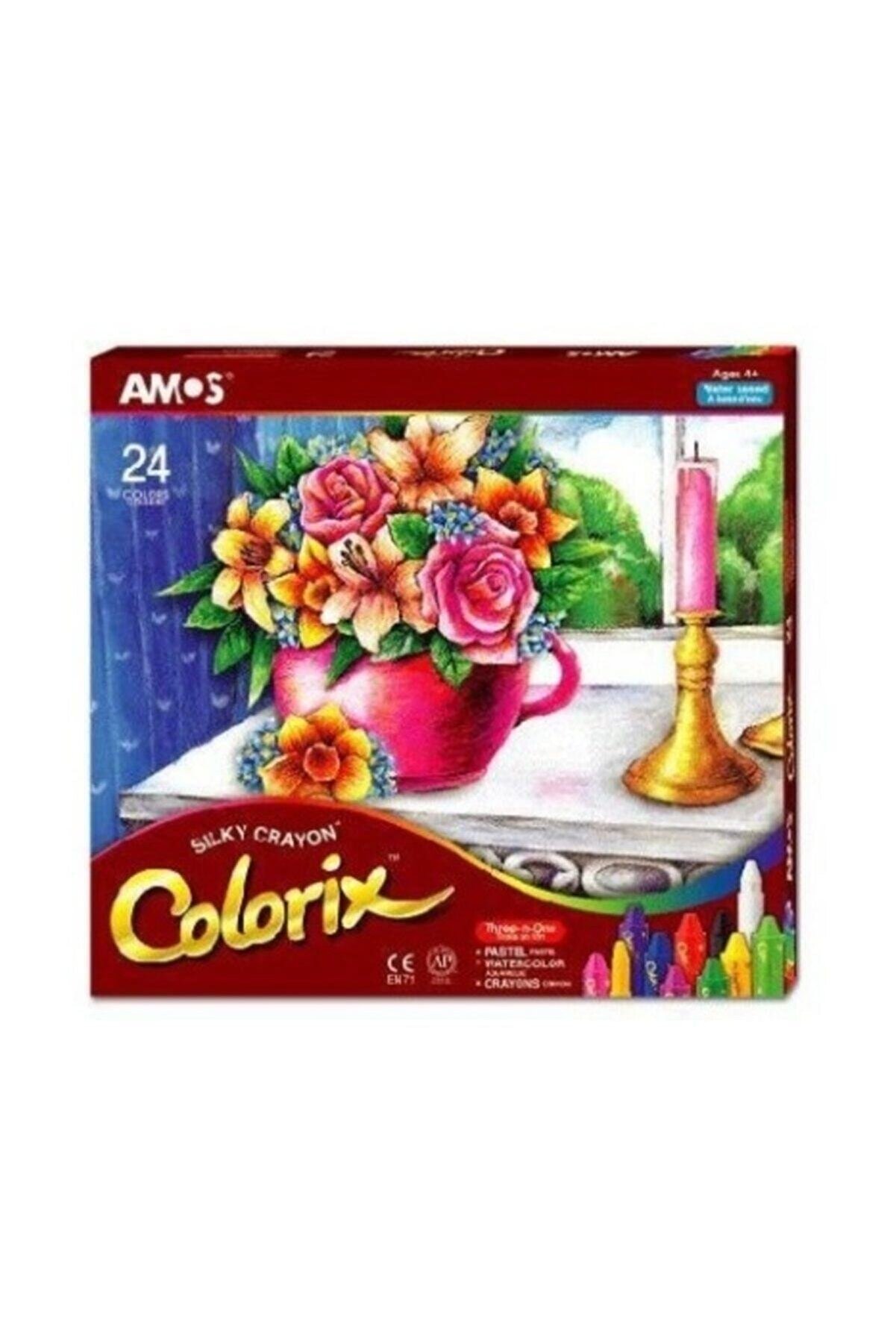 Amos Colorix 24 Renk Pastel-mum-sulu Boya