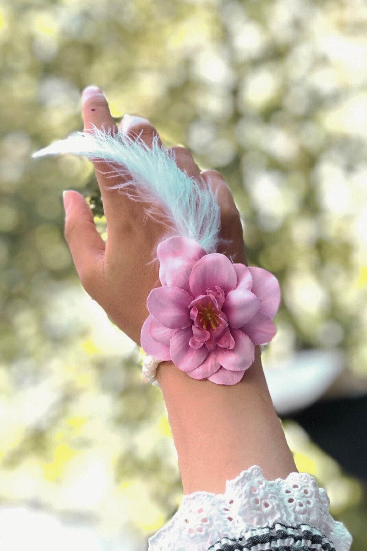 Huzur Party Store Bride To Be 10 Adet Nedime Gelin Bilekliği Tüy Ve Inci Detaylı Koyu Pembe Bekarlığa Veda Partisi