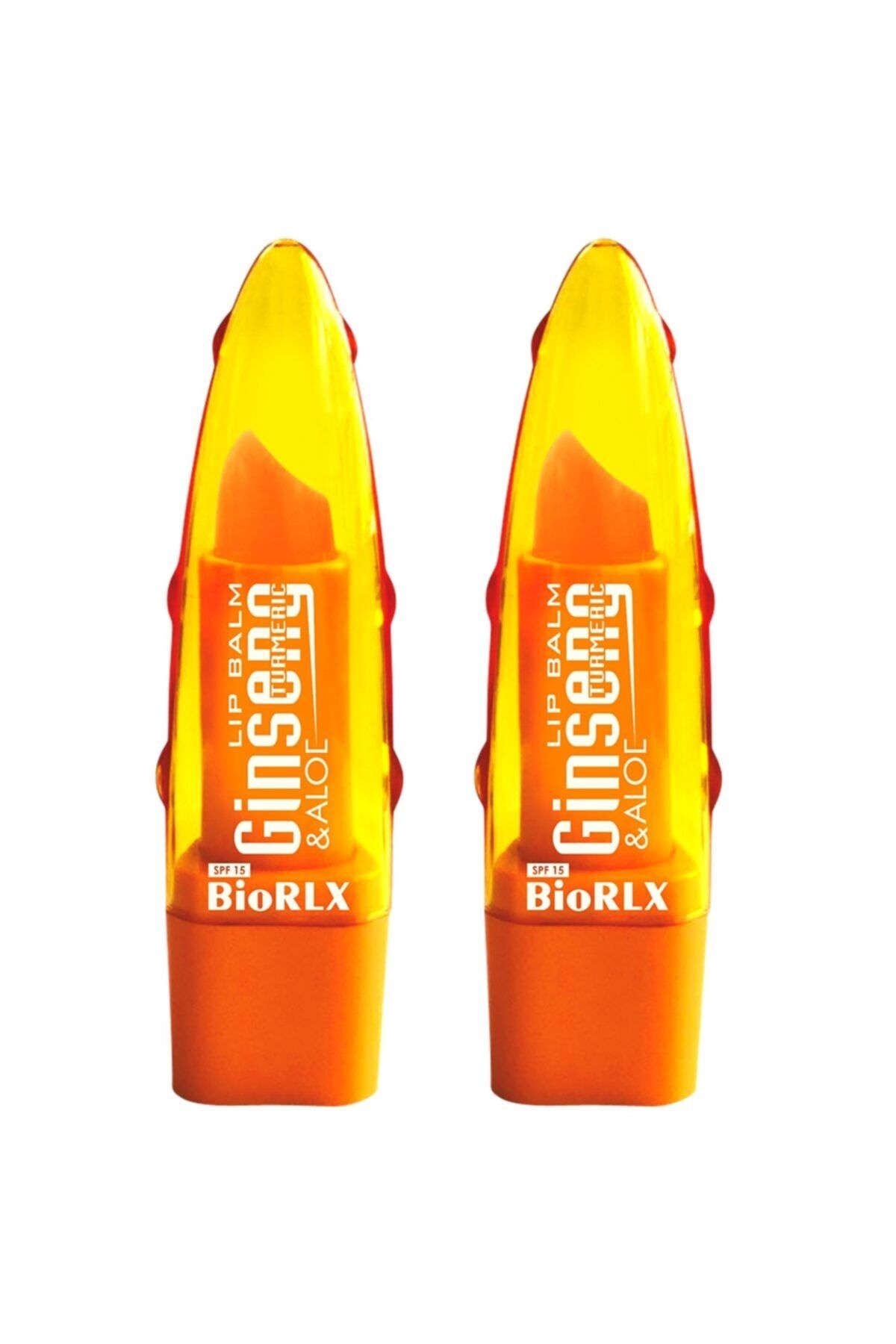 BioRLX Aloe Vera + Ginseng + Turmeric Spf 15 Lip Balm (renksiz) + Paraben Free Unisex 2 Adet