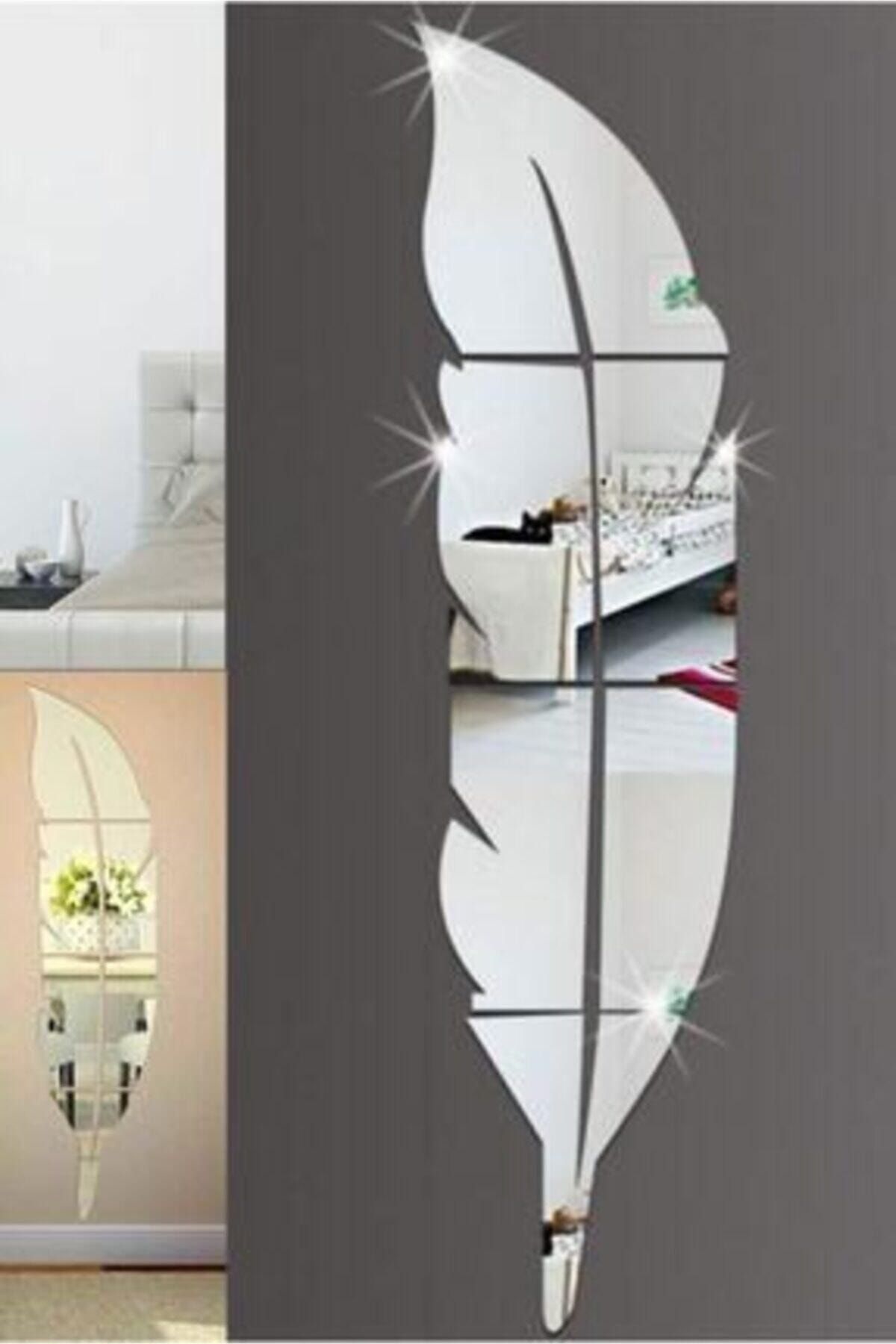 dalgıç tasarım Dekoratif Duvar Dekorasyon Tüy Desen Gümüş Ayna Pleksi Şık Estetik Havalı (hediyelik)