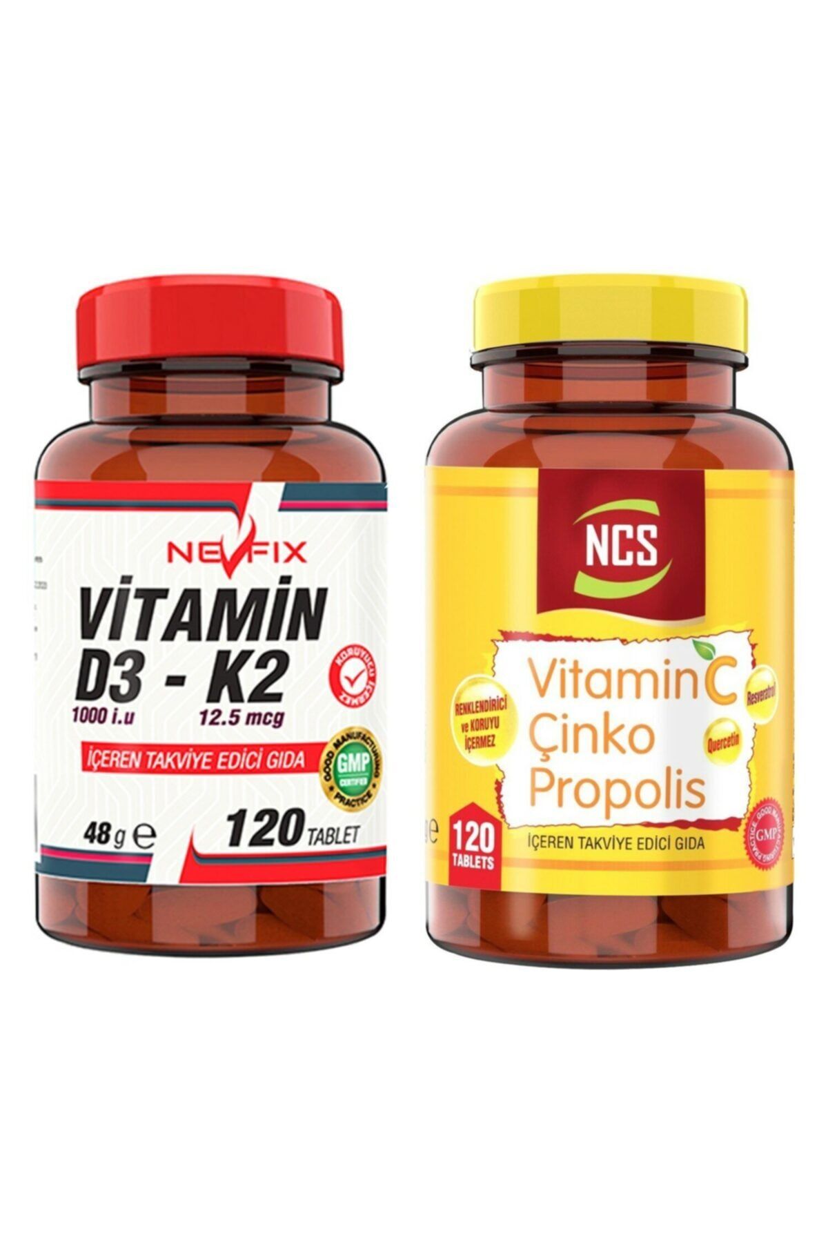 Ncs Vitamin C Çinko Propolis 120 Tablet & Vitamin D3-k2 120 Tablet