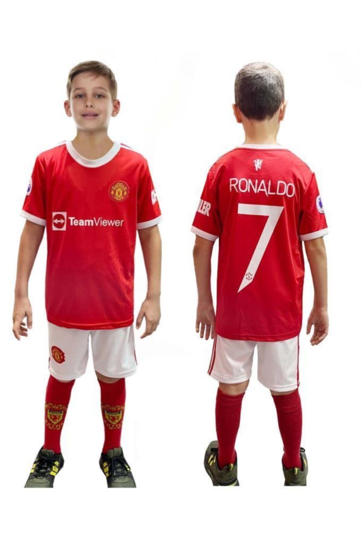 Liggo M. United Ronaldo Çocuk Forma Takımı Forma Şort Çorap Hediyeli