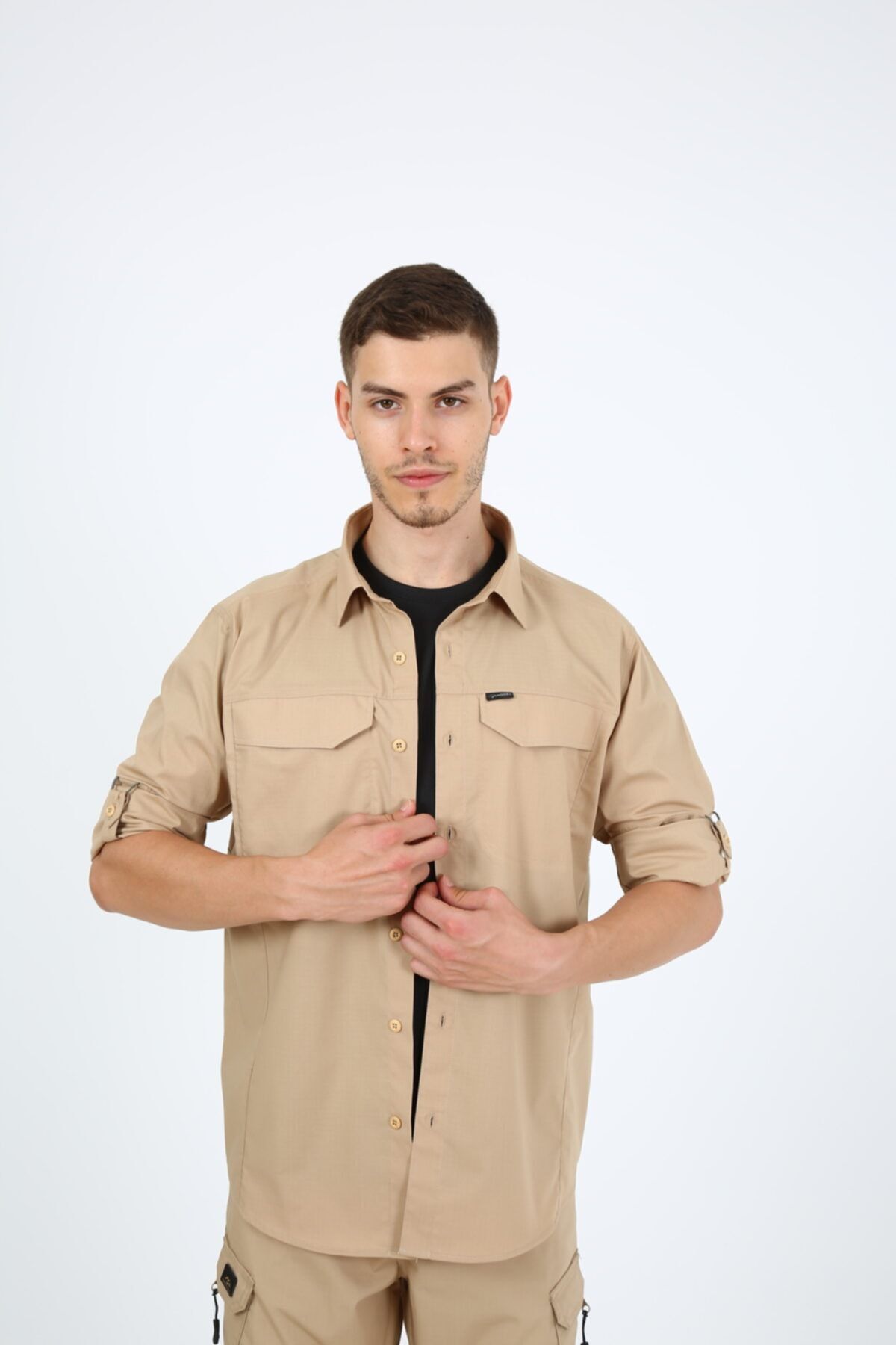 ModaCanel Monel Outdoor Bej Tactical Gömlek Taktik Giyim Ripstop Gömlek