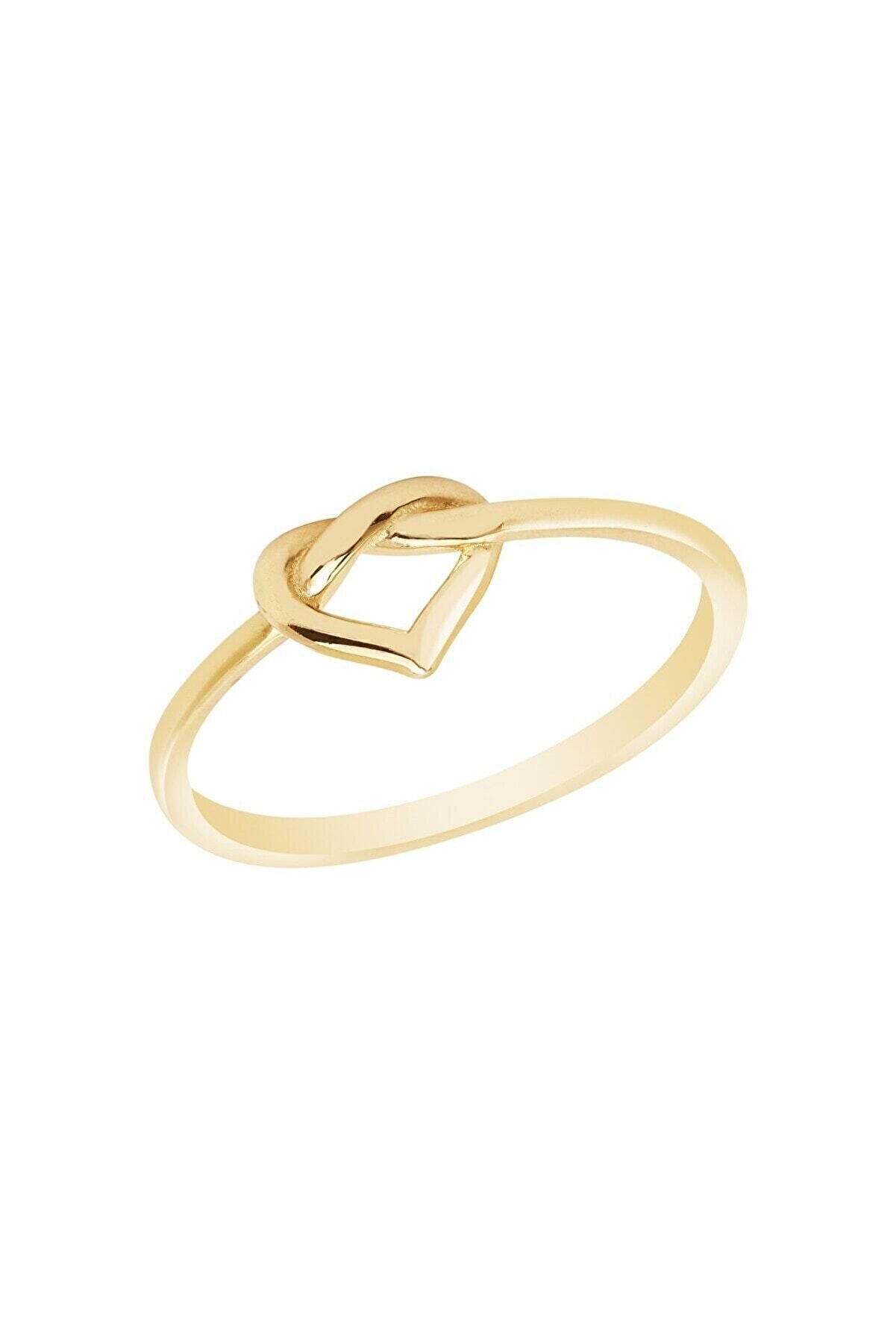 Diamond Line-Gülaylar Altın Kalp Yüzük – Zarif Ve Minimal Tasarım