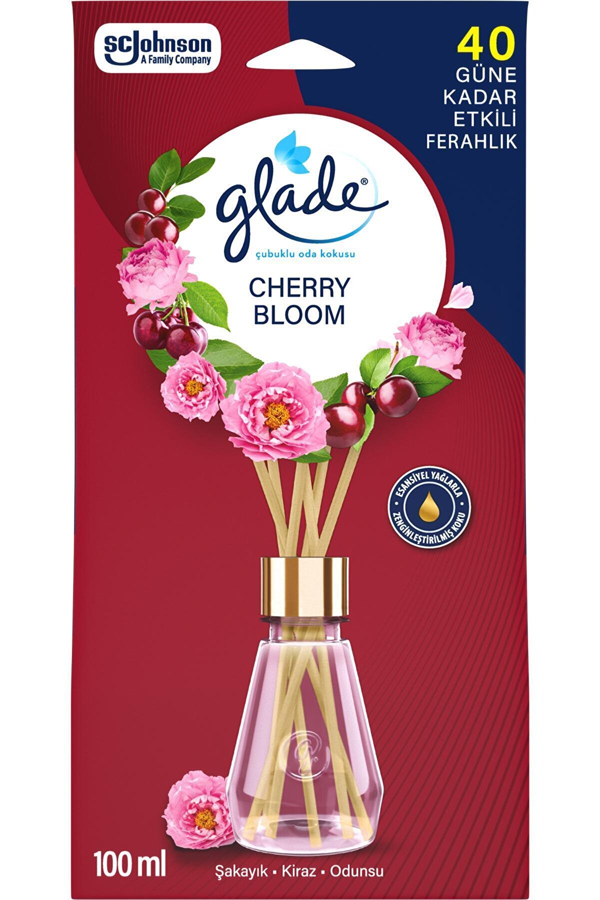 Glade Çubuklu Oda Kokusu Cherry Bloom 100 ml - Tatlı Kokuya Dalga Yüzeceksiniz