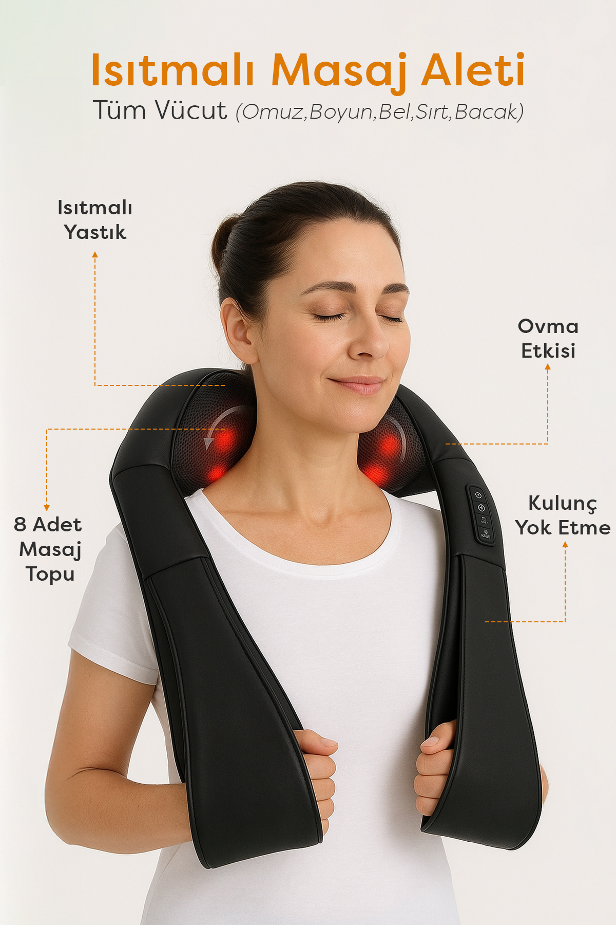 Wiimi Ovmalı Isıtmalı Masaj Aleti - Boyun Sırt Bel Omuz Tüm Vücut Masaj Cihazı