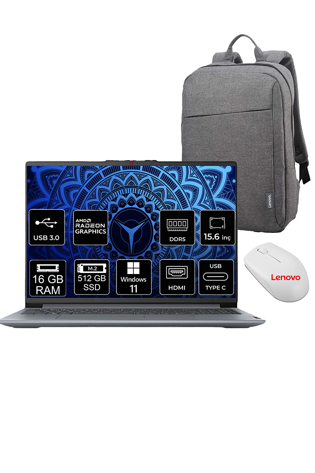 IdeaPad Slim 3 AMD Ryzen 5-5625U 16GB 512GB SSD W11 15.6