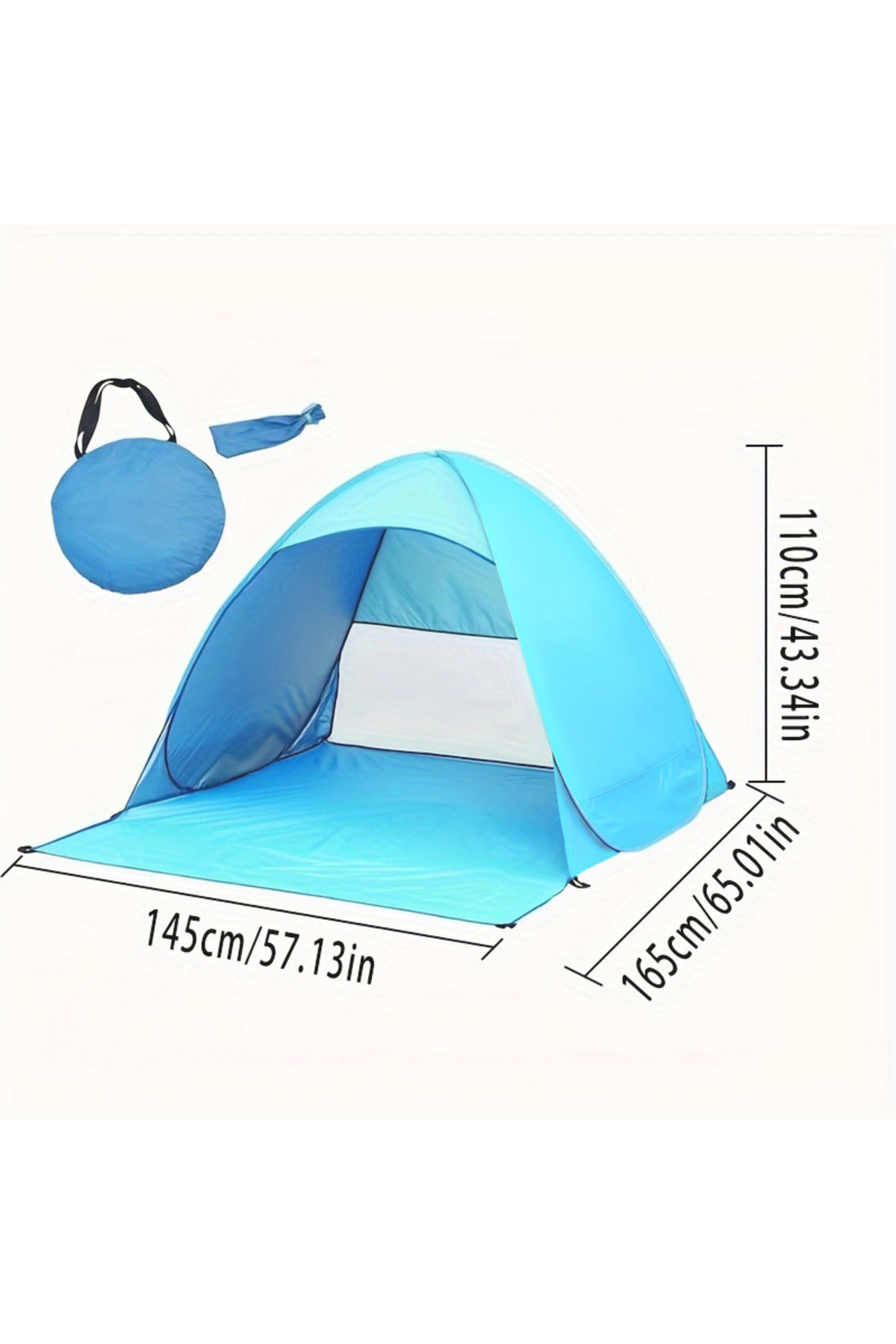 Allmart 2 Kişilik Mavi Kamp Çadırı - Hızlı Kurulum, Su Geçirmez, Kapalı Avlu