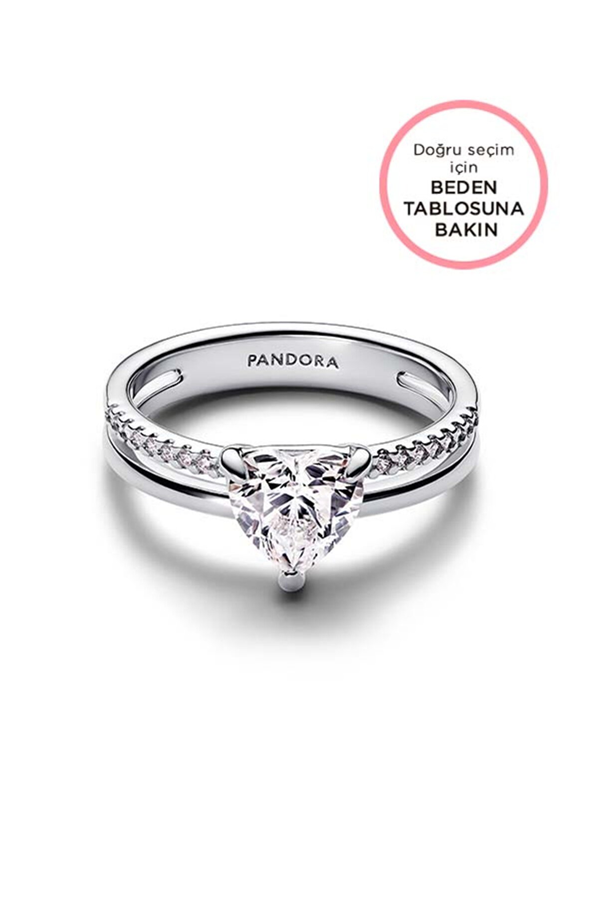 Pandora Çift Şeritli Kalp Yüzük - Romantik Alyans Seçeneği