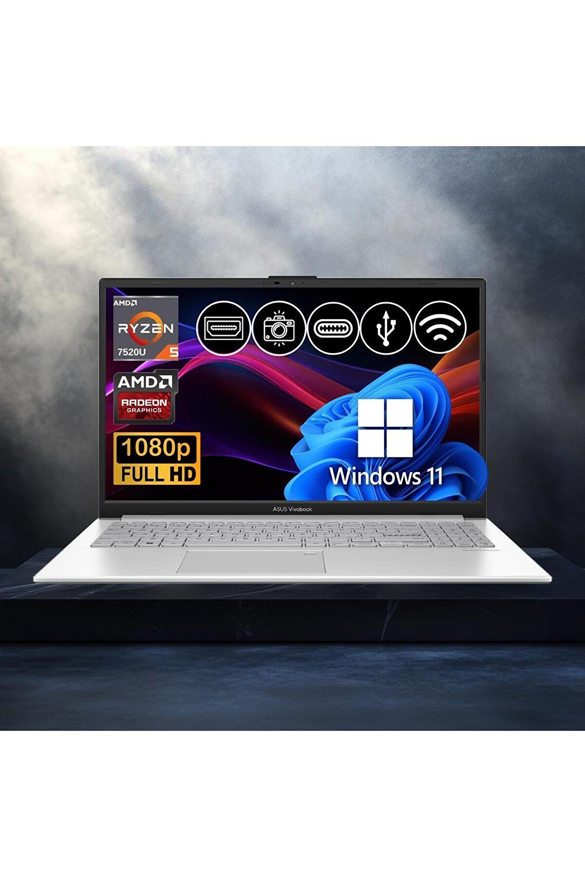Vivobook Go 15 Ryzen5-7520U 8GB 1TB Nvme SSD E1504FA-BQ1741 Atl18 15.6