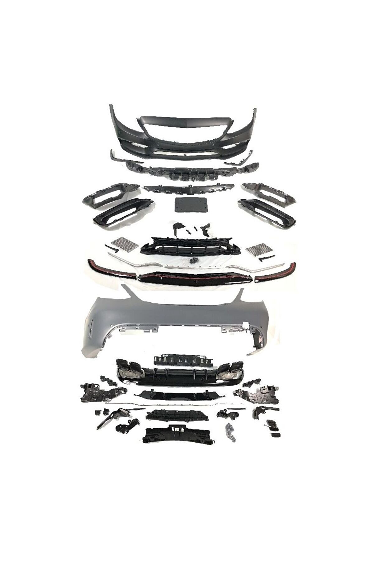 Mercedes w205 c63 body kit tampon seti panjur lip facelift 2018161