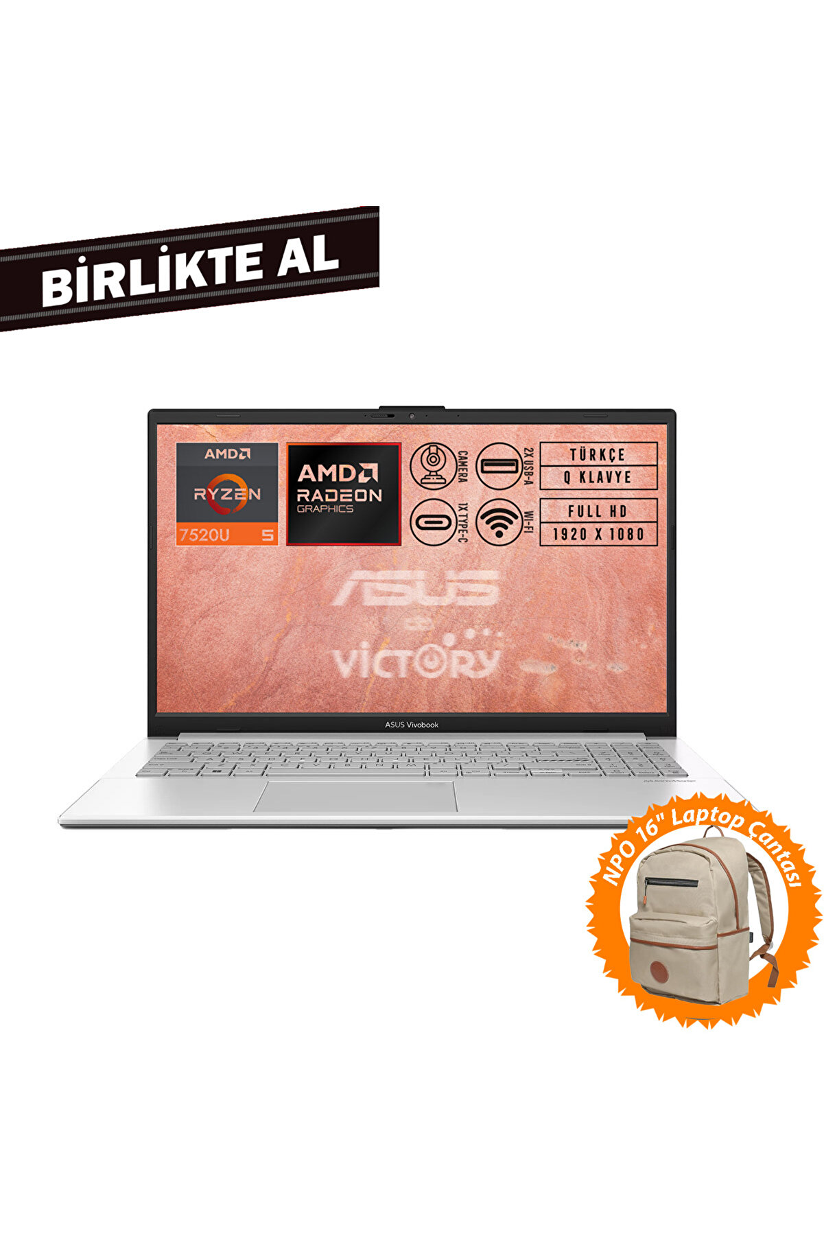 Vivobook Go 15 AMD Ryzen 5 7520U 8GB 1TB SSD 15.6