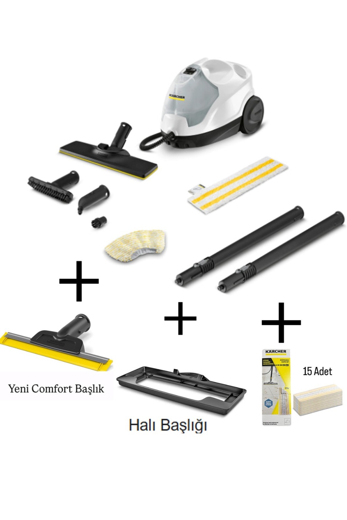 Sc 4 Easyfix Buharlı Temizlik Makinesi117Comfort Cam Temizleme Aparatı11715 Mikrofiber Bez 117Halı Başlığı