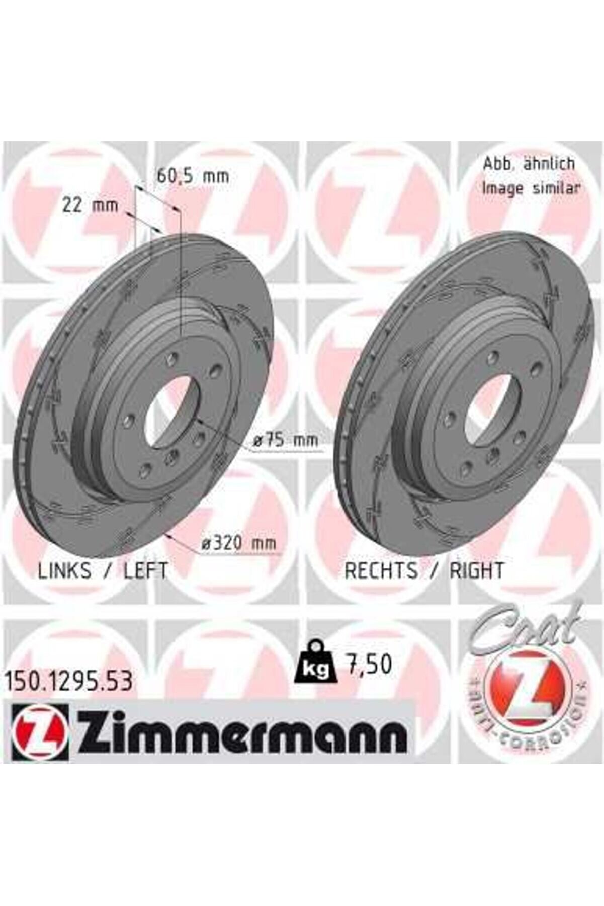 FREN DISKI ARKA BMW E46 Z4 E85 E86 HAVALI KAPLAMALI CIZGILI 34216864052 (2 ADET)