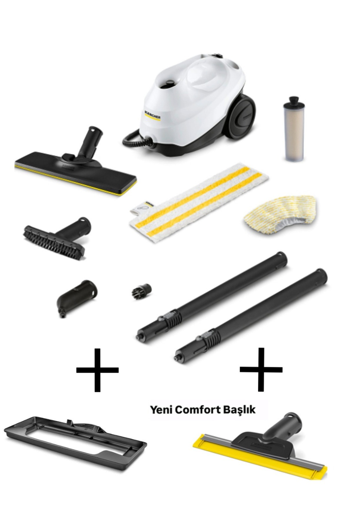 Sc 3 Easyfix Buharlı Temizlik Makinesi 116 Comfort Cam Temizleme Aparatı 116 Halı Başlığı