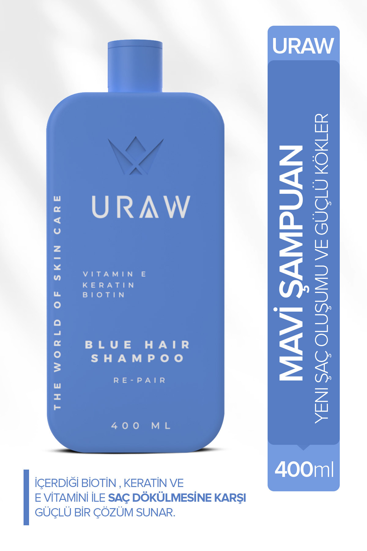 Uraw Mavi Şampuan - Yeni Saç Oluşumu ve Güçlü Kökler İçin