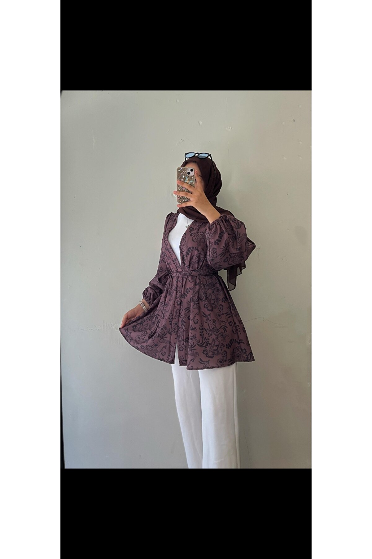 DİLEKBUTİK Kahverengi Yazlık Kimono - Şık ve Konforlu Kaftanlar