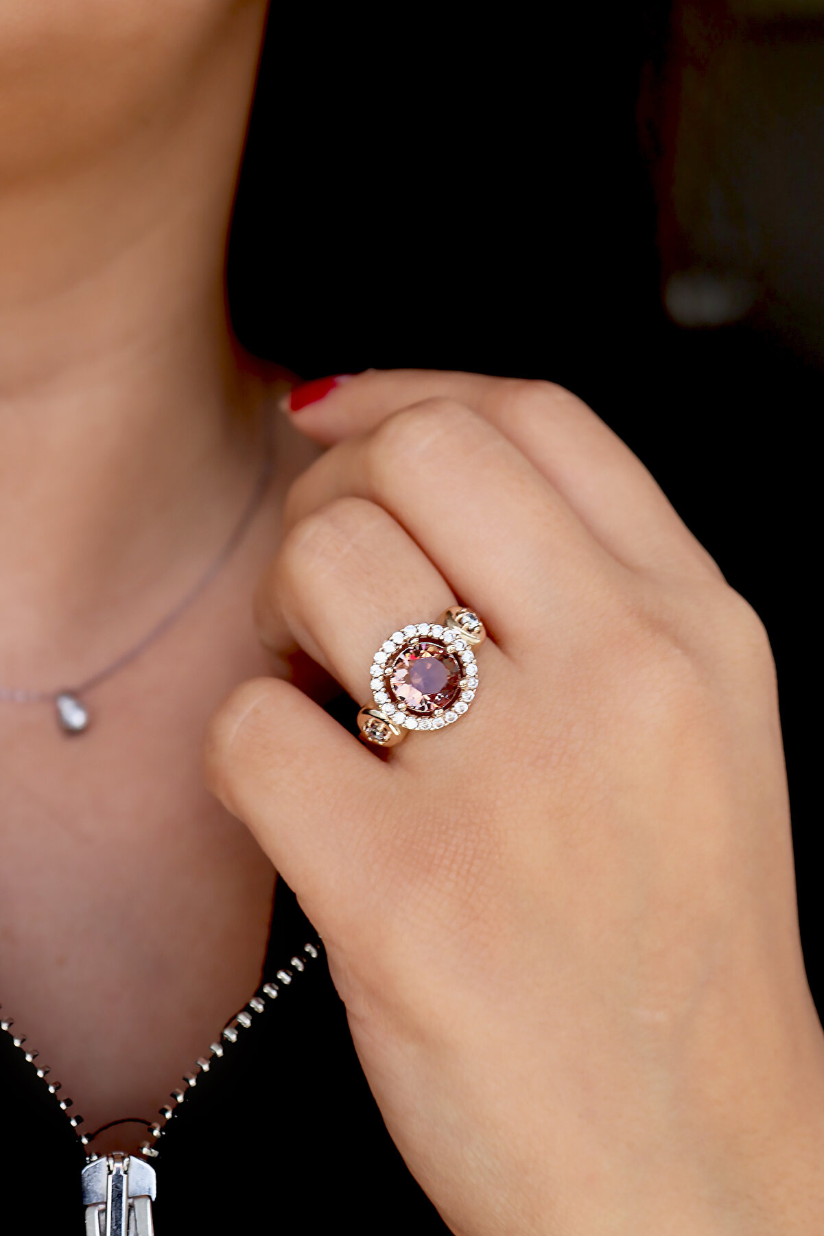 Silveranka 925 Ayar Gümüş Zultanit Yuvarlak Taşlı Otantik Yüzük - Doğal Güzellik