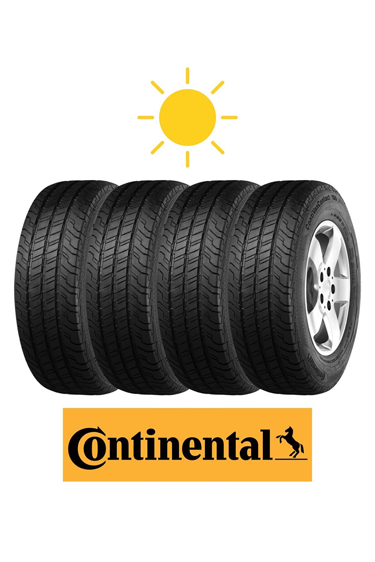 (4'LÜ TAKIM) 215/65R16C 109/107T (106T) ContiVanContact 100 8PR Oto Yaz Lastiği (Üretim12025)