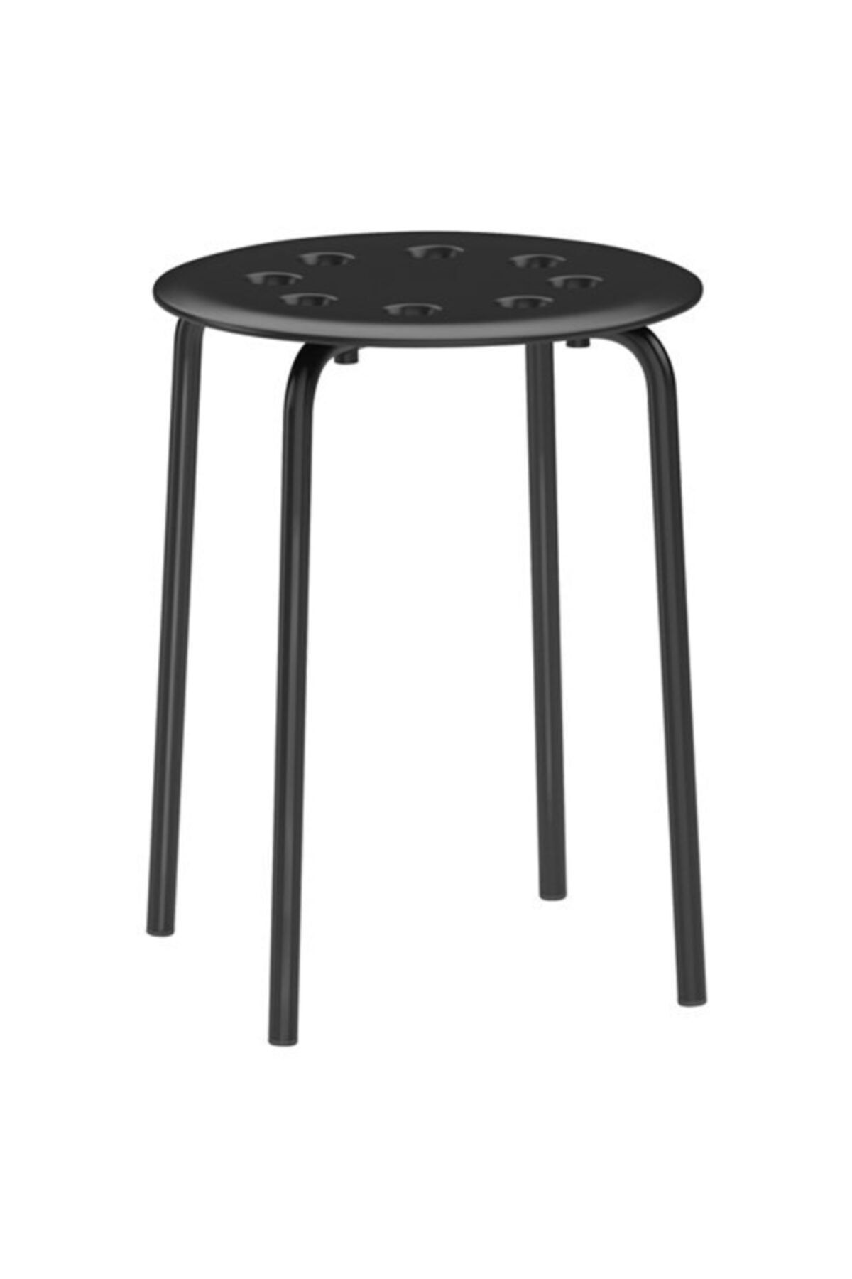 IKEA Tabure, Siyah Meridyendukkan Genişlik 40cm Siyah Renk Yuvarlak Tabure