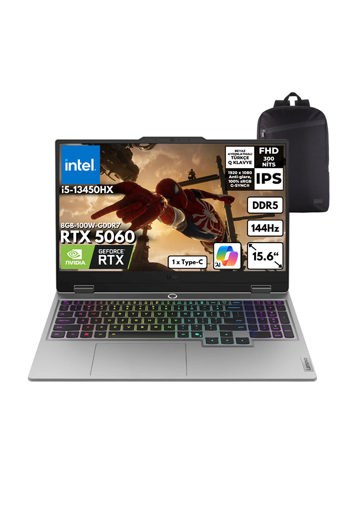 LOQ i5-13450HX 48GB 1 TBSSD RTX5060 (8GB) 15.6