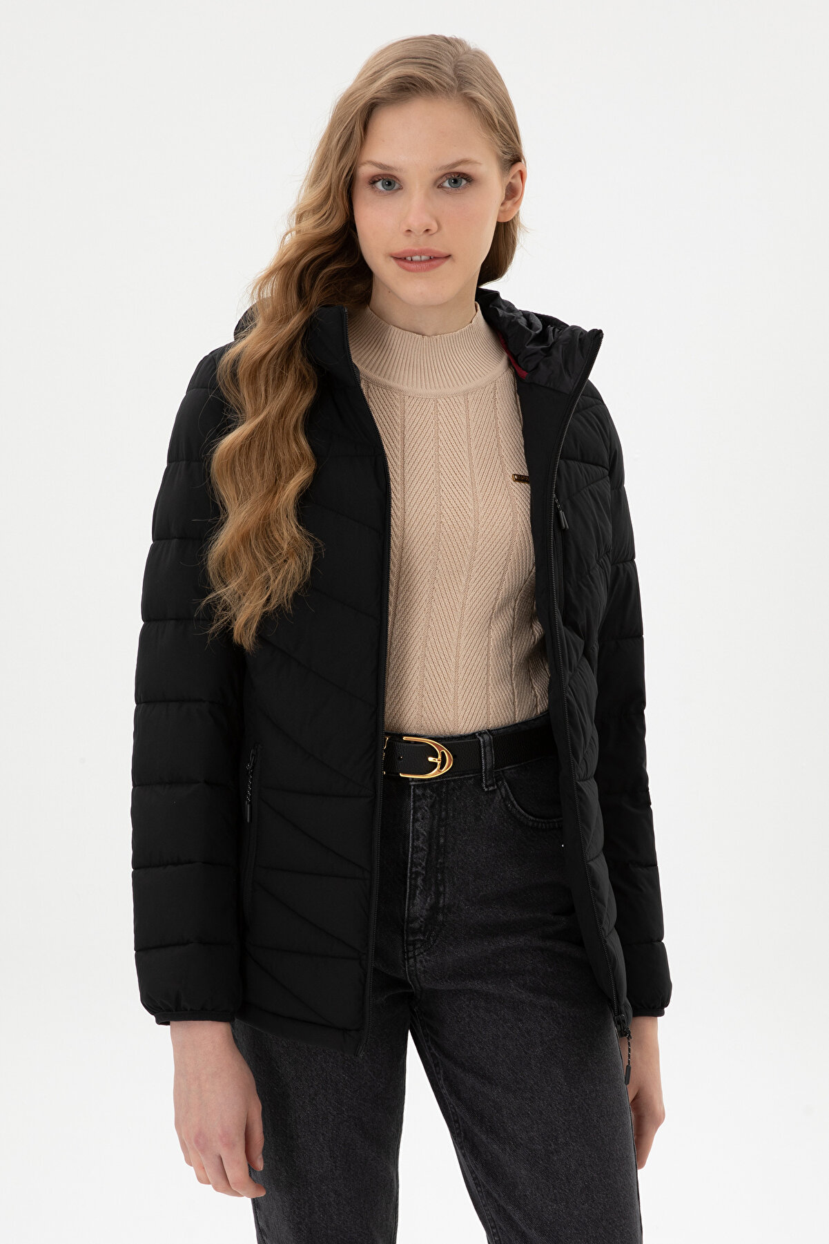 U.S. Polo Assn. Kadın Siyah Mont 50312004-VR046 - Şık ve Sıcak Mont