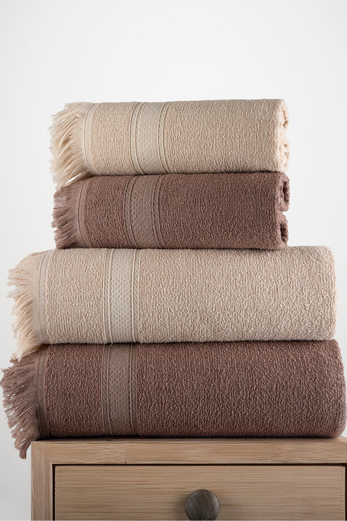 Comfort Home 4’lü Pamuklu Banyo Havlu Seti - Hamam, El, Yüz, Baş ve Beden