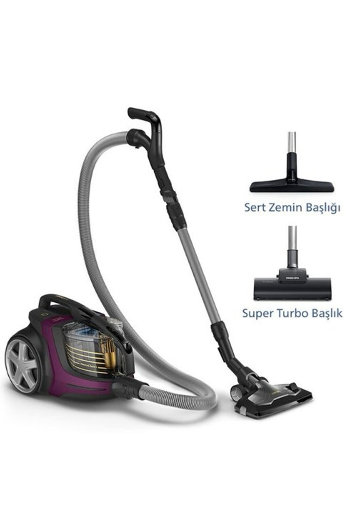 Turbo Başlıklı Yıkanabilir Hepa Filtreli Premium Torbasız Süpürge - Geniş Hazne