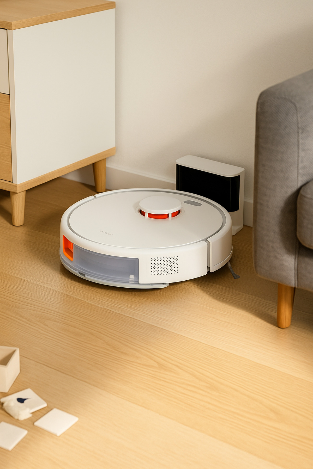 5000pa Yüksek Güçlü Halı, Parke Veya Sert Zemin Wifi Ve Sesli Kontrol Özellikli Robot Süpürge 66Tartı