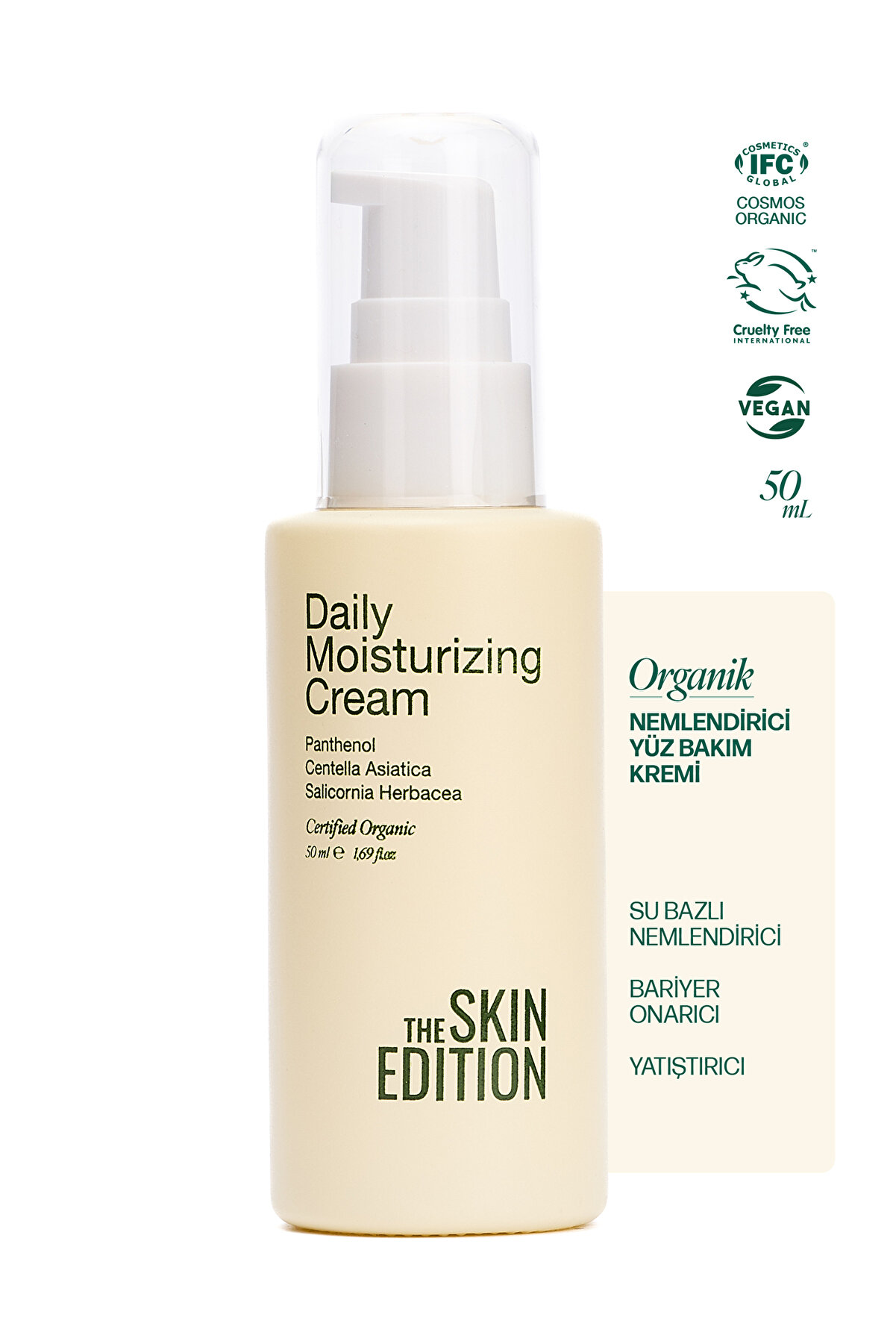 The Skin Edition Organik Su Bazlı Yüz Bakım Kremi 50 ml