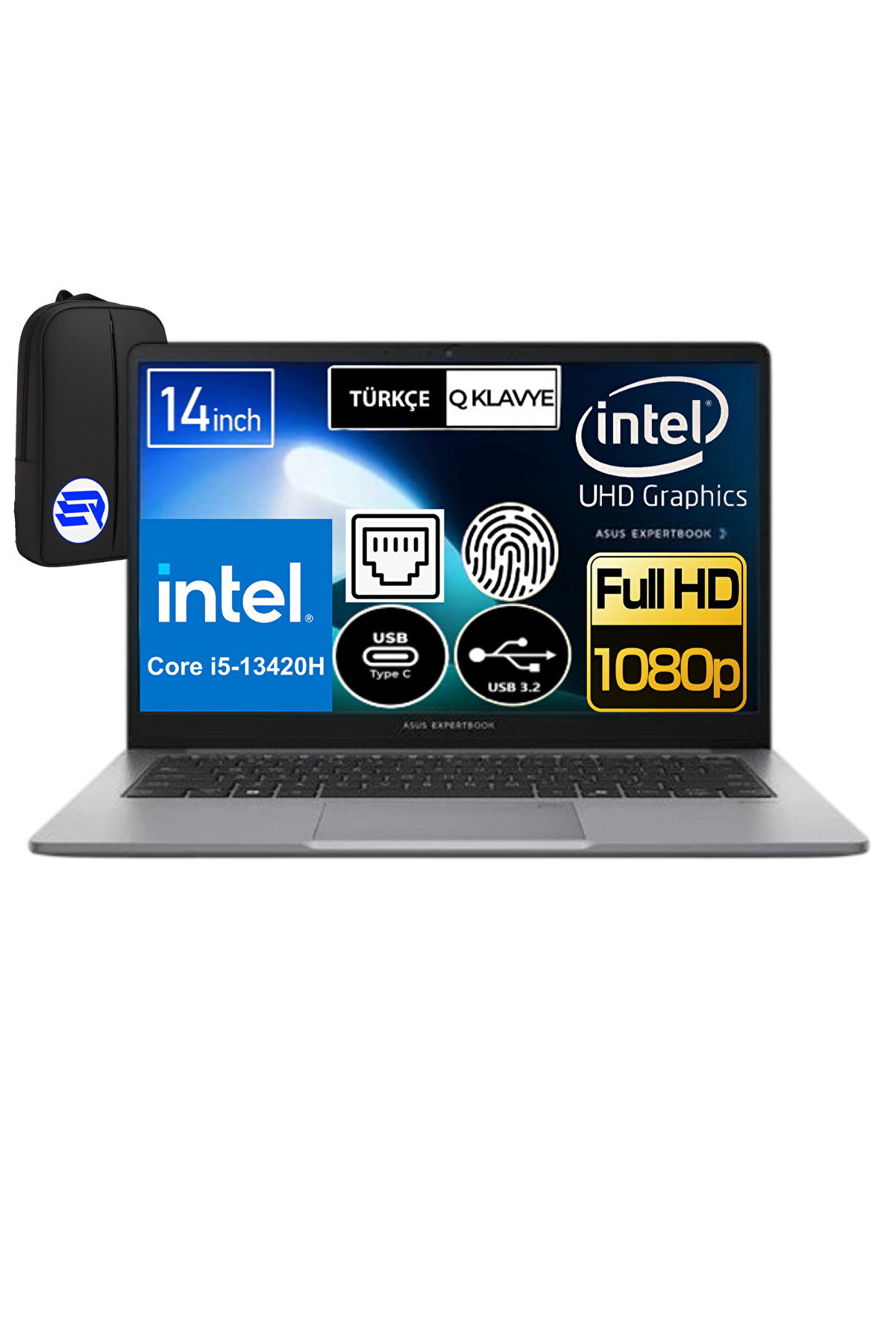 Expertbook P1 P1403CVA-I58512G1DEP15 i5-13420H 32GB 2TB SSD 14