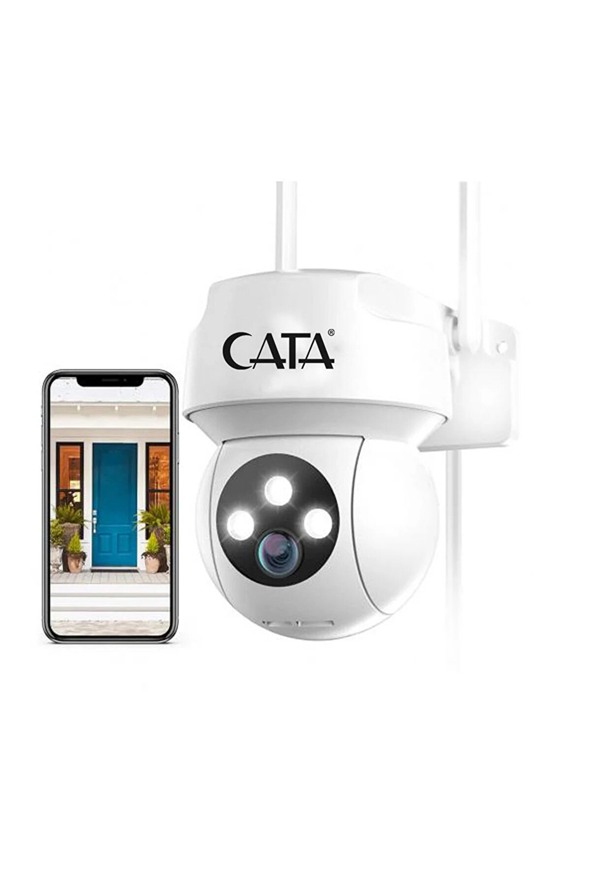 Cata CT-4051 Akıllı Dış Mekan 360° WiFi Güvenlik Kamerası 3MP Full HD