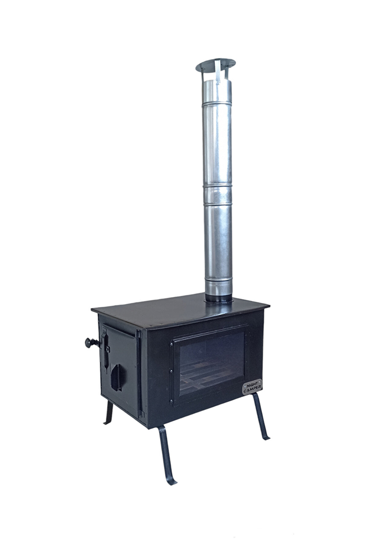 NİGHT CAMPER Şişme Çadırlar İçin Camlı Mini Kamp Sobası (Şömine) - mdL2
