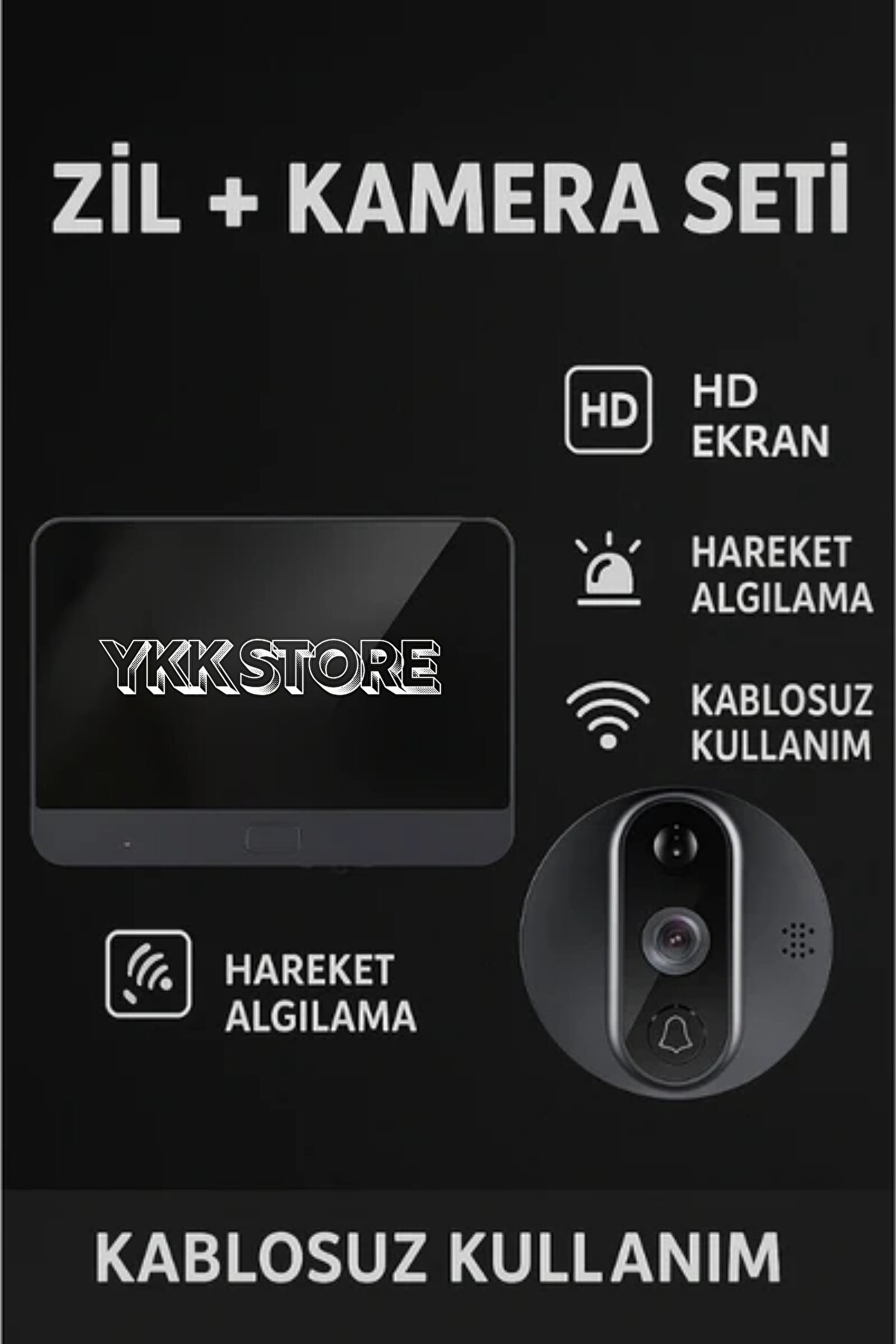 YKK Store Kablosuz Akıllı Kapı Zili ve Kamera - WiFi Destekli Güvenlik Cihazı