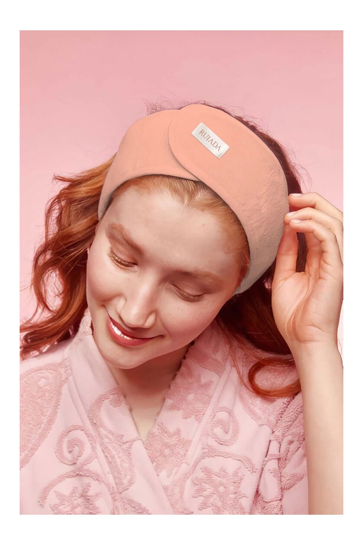 RUIADA %100 Pamuk Saç Bandı - Fuşya Spor-Yoga-Spa-Cilt Bakım