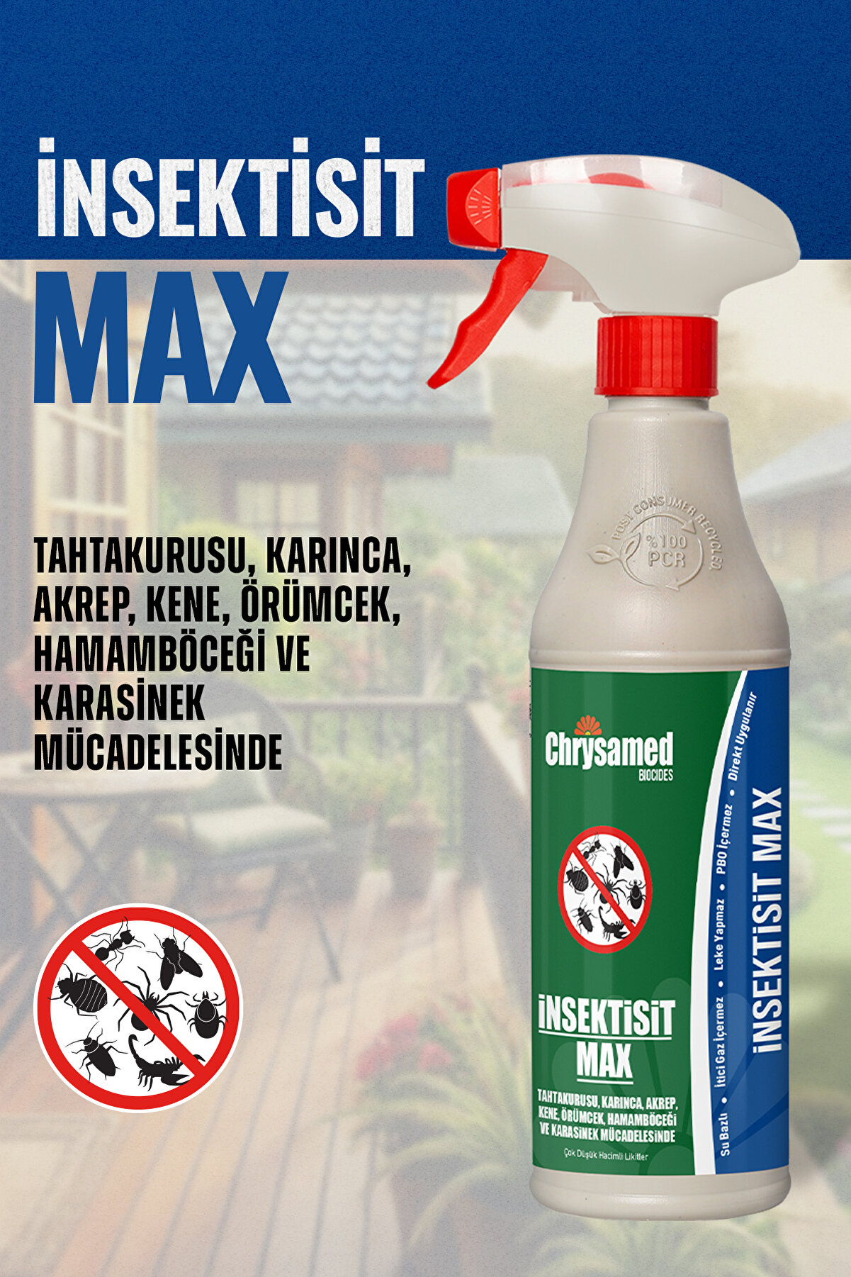 Chrysamed Max Böcek, Pire, Bit, Tahta Kurusu İlacı 500 ml