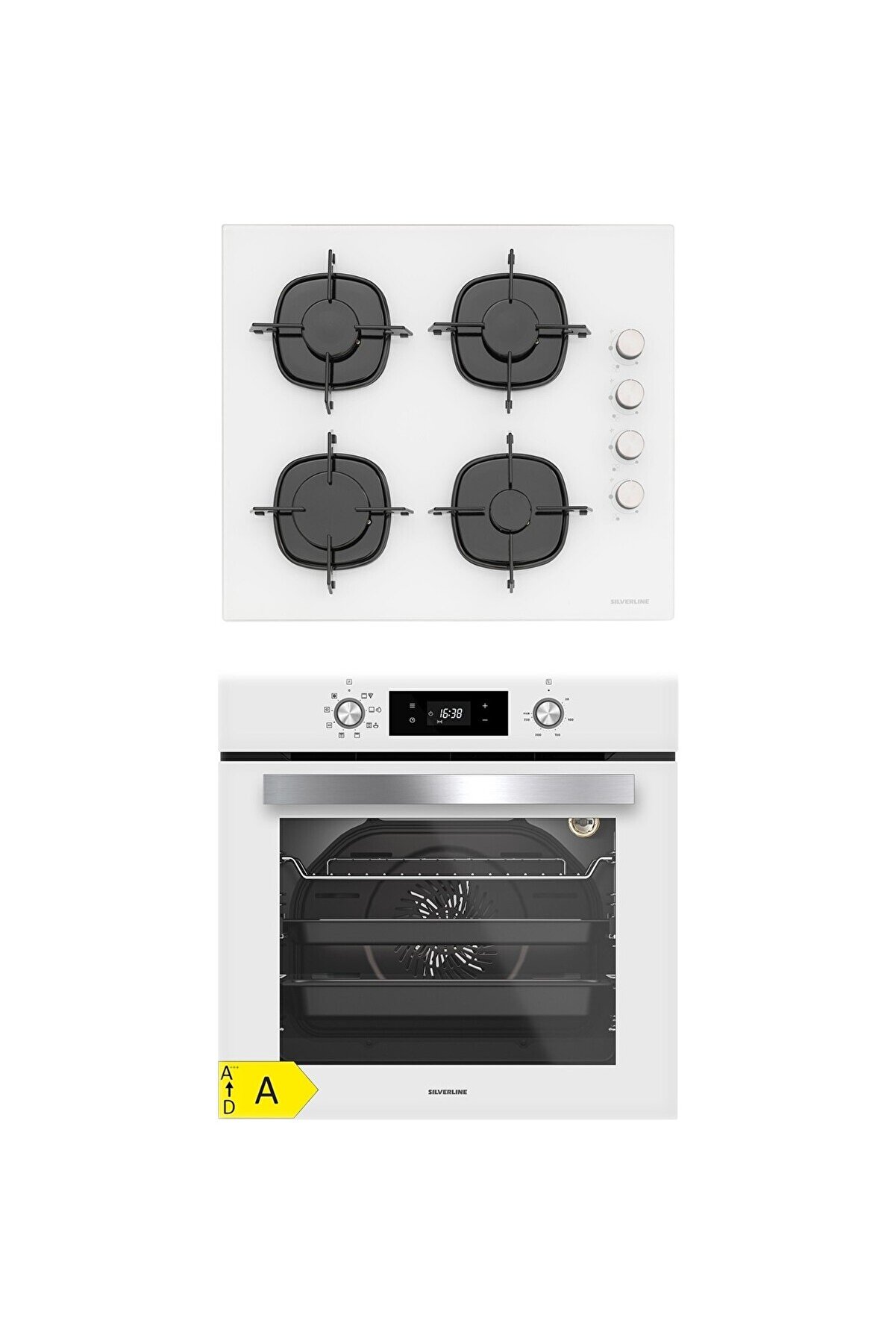 BO6504W01 - CS5335W01 Beyaz Cam Ankastre Set