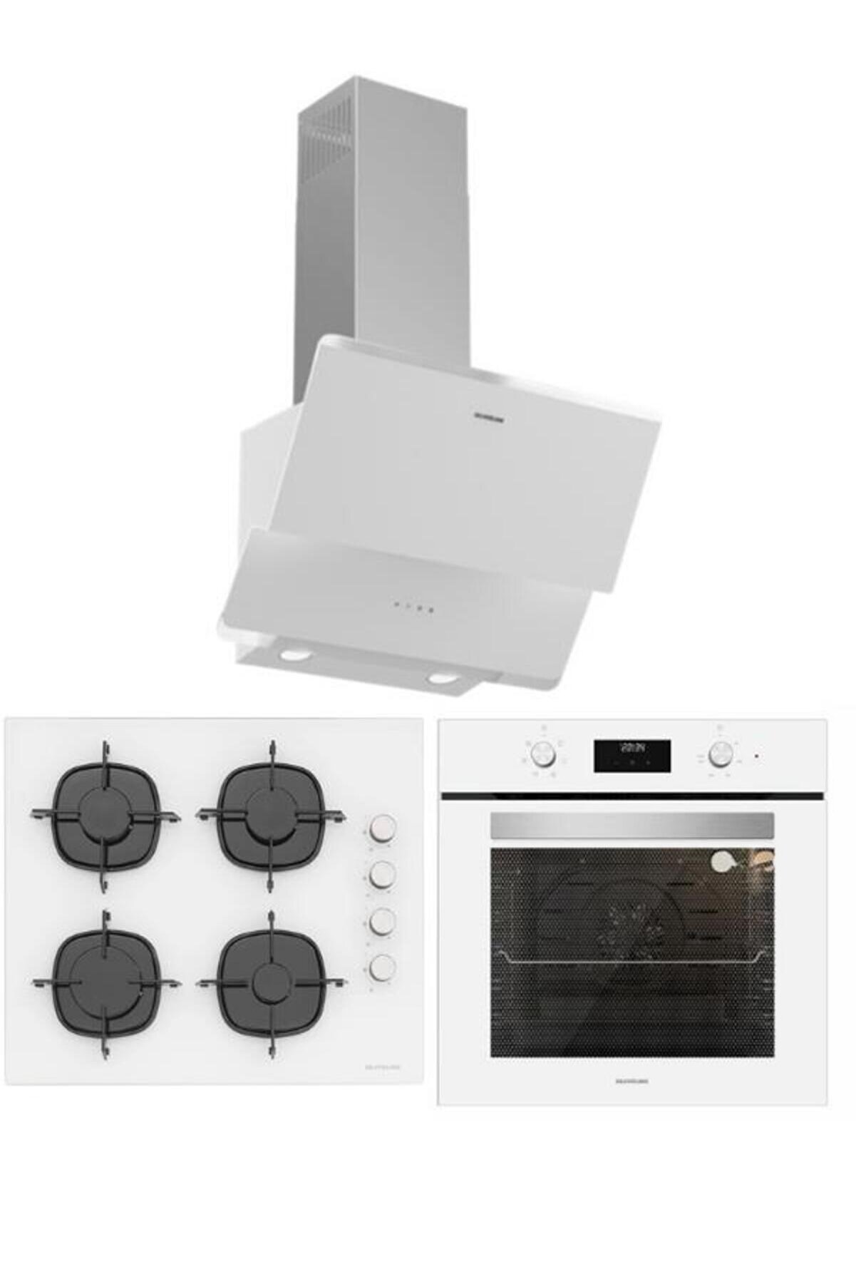 Beyaz Ankastre Set (CS5700E6W01 Ocak/S2-BO6502W02 Fırın/3490 Oslo Davlumbaz)