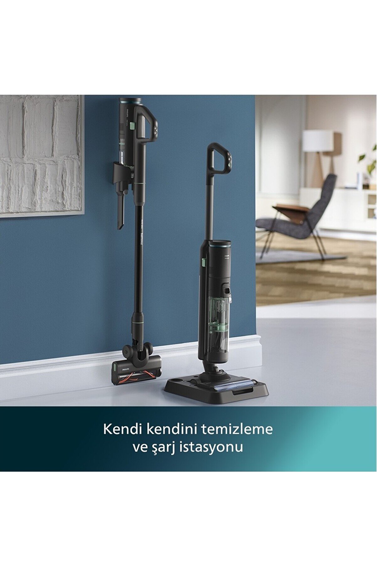 Aqua Pro Trio Sarjlı Dikey Süpürge, Islak_65Kuru Temizlik, Şarj İstasyonu, Led Başlıklı