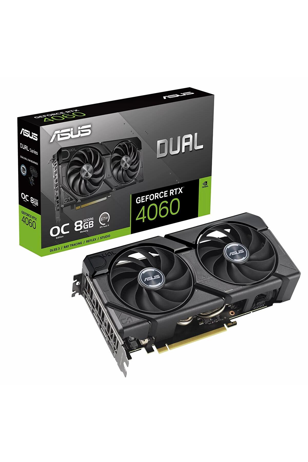 DUAL-RTX4060-O8G-EVO 8GB Geforce RTX4060 GDDR6 128bit HDMI 3xDP 16x Ekran Kartı