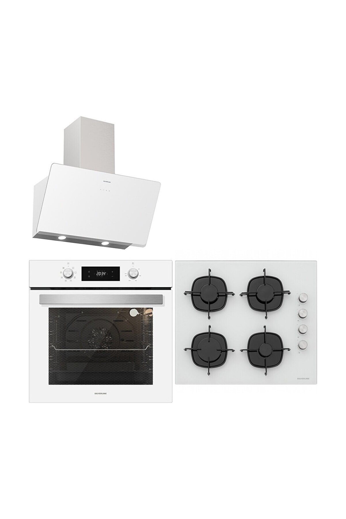 Ankastre Set Beyaz Cam ( BO6504W01- CS5335W01 - 3457)